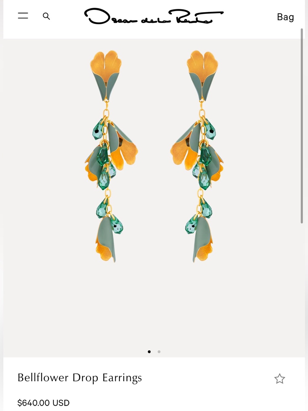 Oscar de la Renta Bellflower Drop Earrings